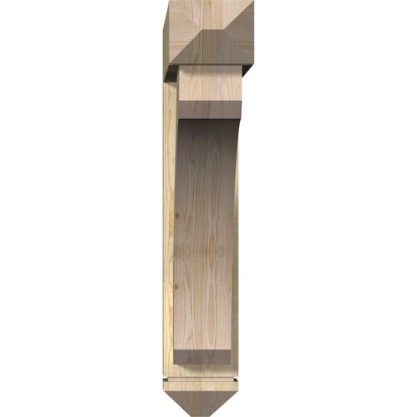 Legacy Arts And Crafts Rough Sawn Bracket W/ Offset Brace, Douglas Fir, 8W X 42D X 42H